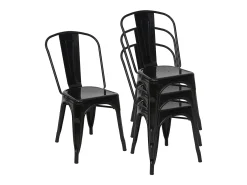 Silla MCW-A73 metal (juego de 4), negro