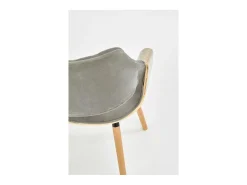 Silla MELO de diseño retro en roble claro y gris