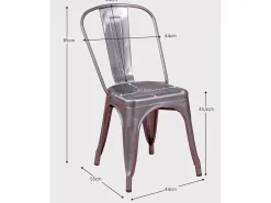 Silla metálica en acero de estilo industrial - Bistro - Blanco