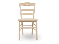 Silla modelo Loris en madera cruda para pintar con asiento de madera maciza