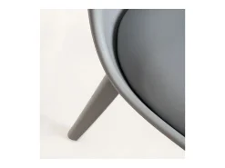 Silla moderna Arko de polipropileno y cojín de asiento de piel sintética gris claro