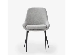 Silla moderna de cocina de tela con patas de metal color negro Piros - Gris