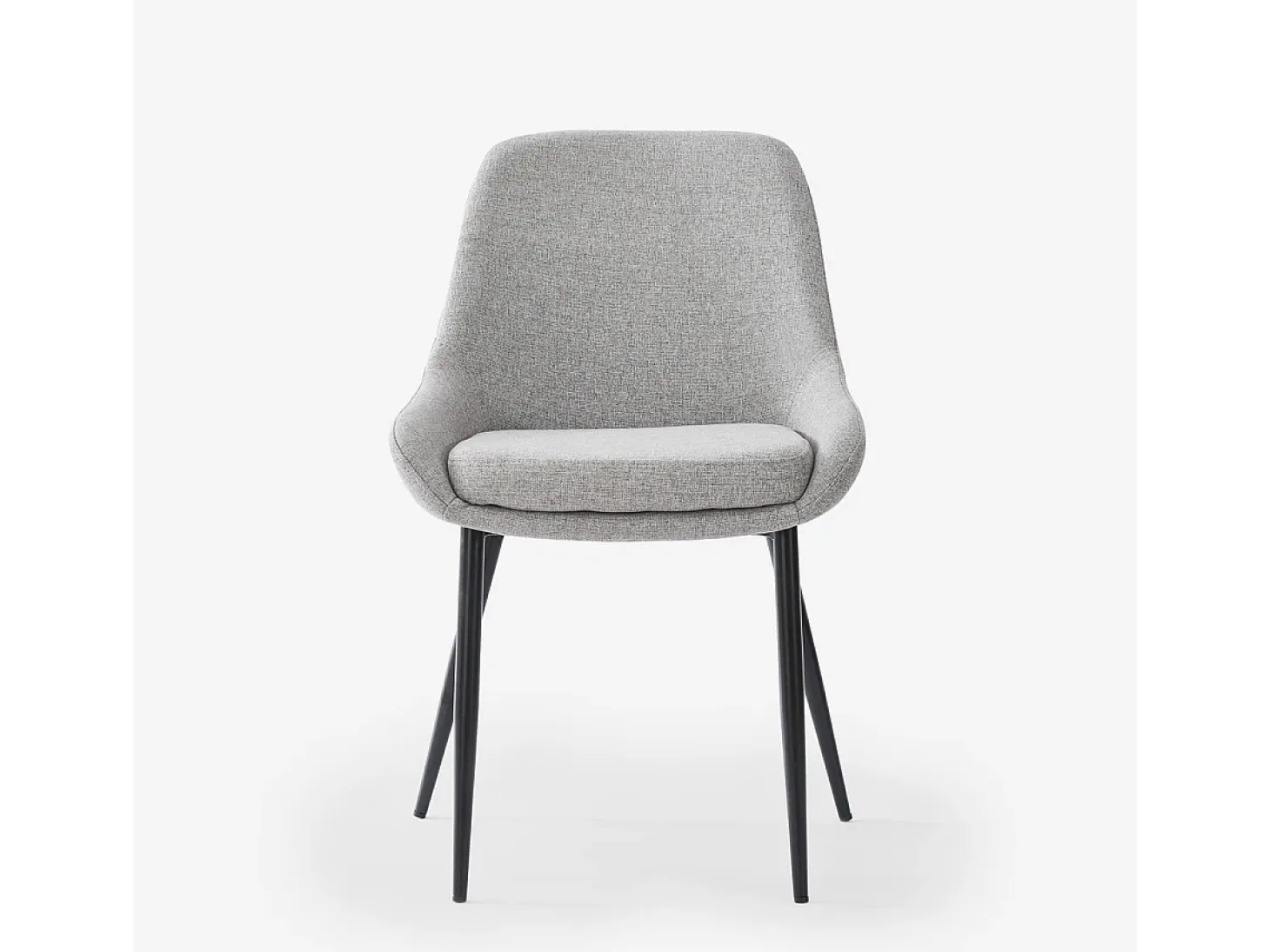 Silla moderna de cocina de tela con patas de metal color negro Piros - Gris