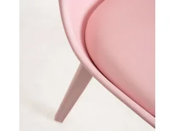 Silla moderna de polipropileno y cojín de asiento en polipiel rosa Arko