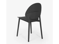 Silla moderna de polipropileno para cocina exterior comedor Gladys - Negro