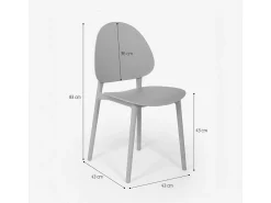 Silla moderna de polipropileno para cocina exterior comedor Gladys - Negro