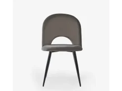 Silla moderna de terciopelo y acolchada para salón-comedor y cocina Zarda - Beige