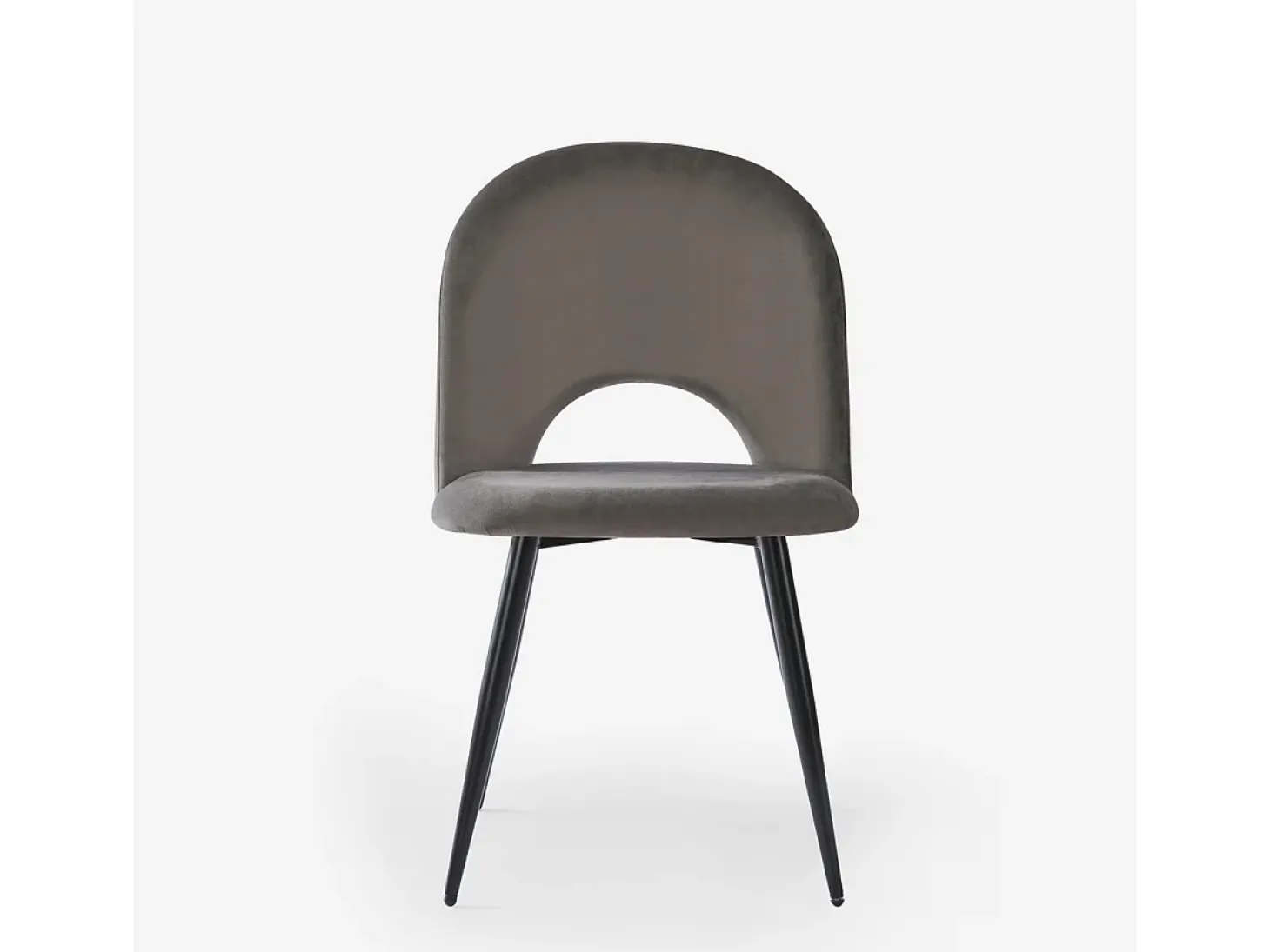 Silla moderna de terciopelo y acolchada para salón-comedor y cocina Zarda - Beige