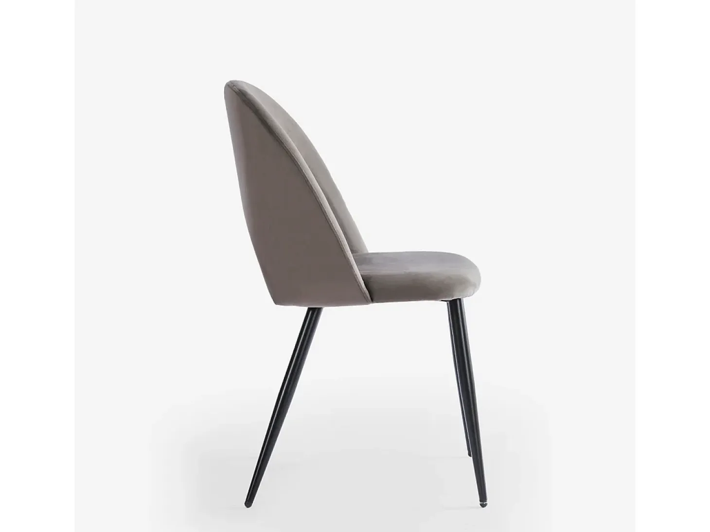 Silla moderna de terciopelo y acolchada para salón-comedor y cocina Zarda - Beige