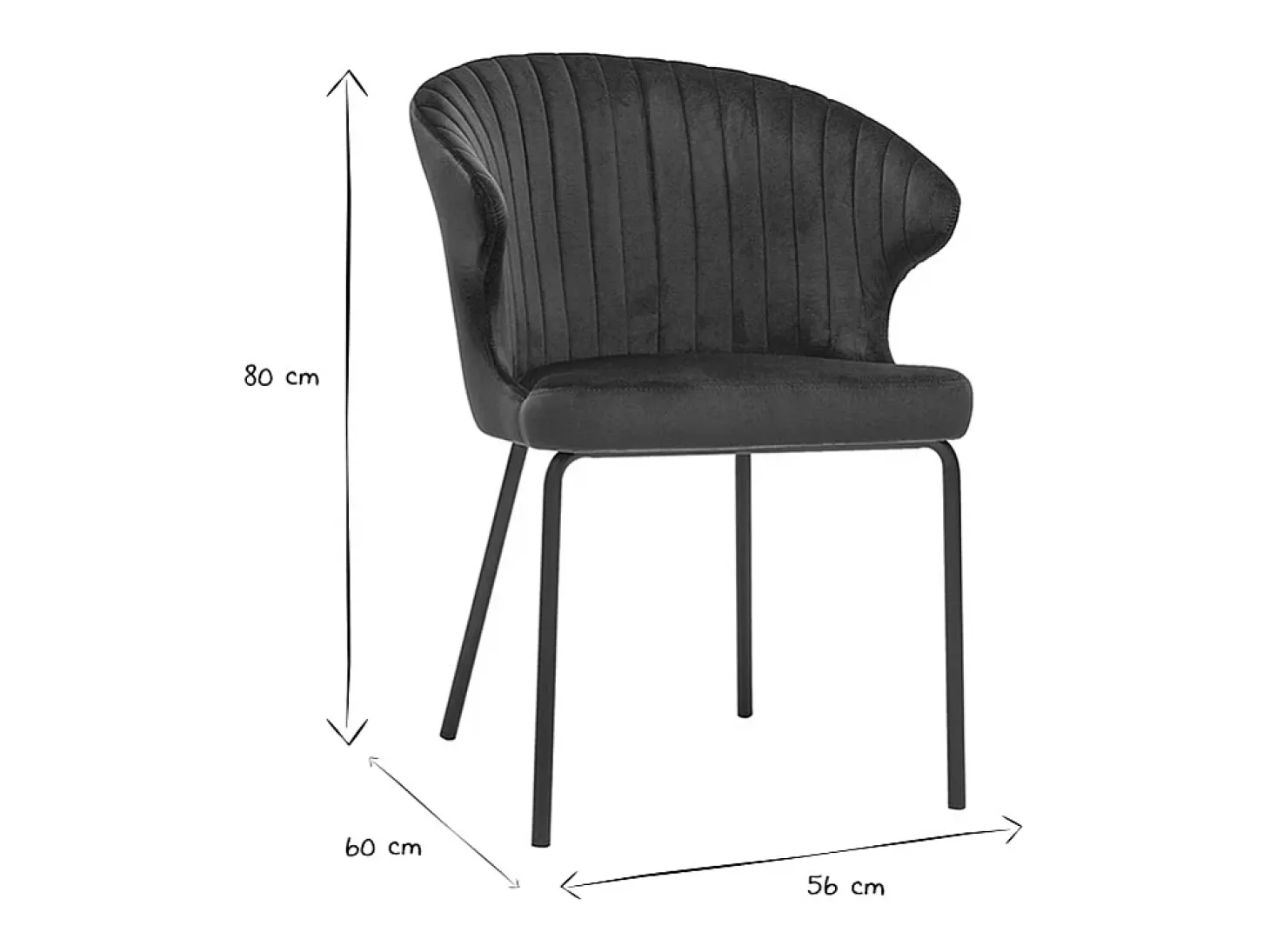Silla moderna en terciopelo azul oscuro REQUIEM