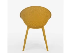 Silla moderna para bar al aire libre jardín cocina comedor Arielle - Amarillo