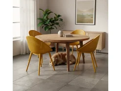 Silla moderna para bar al aire libre jardín cocina comedor Arielle - Amarillo