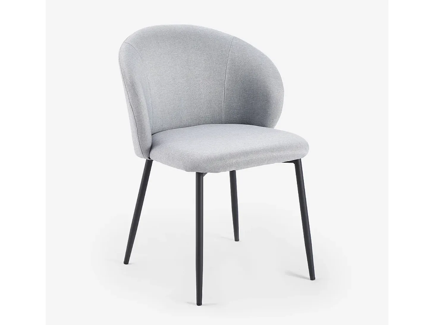 Silla moderna para comedor y cocina de diseño en tela Kadim - Gris