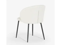 Silla moderna para comedor y cocina de diseño en tela Kadim - Blanco