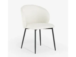 Silla moderna para comedor y cocina de diseño en tela Kadim - Blanco