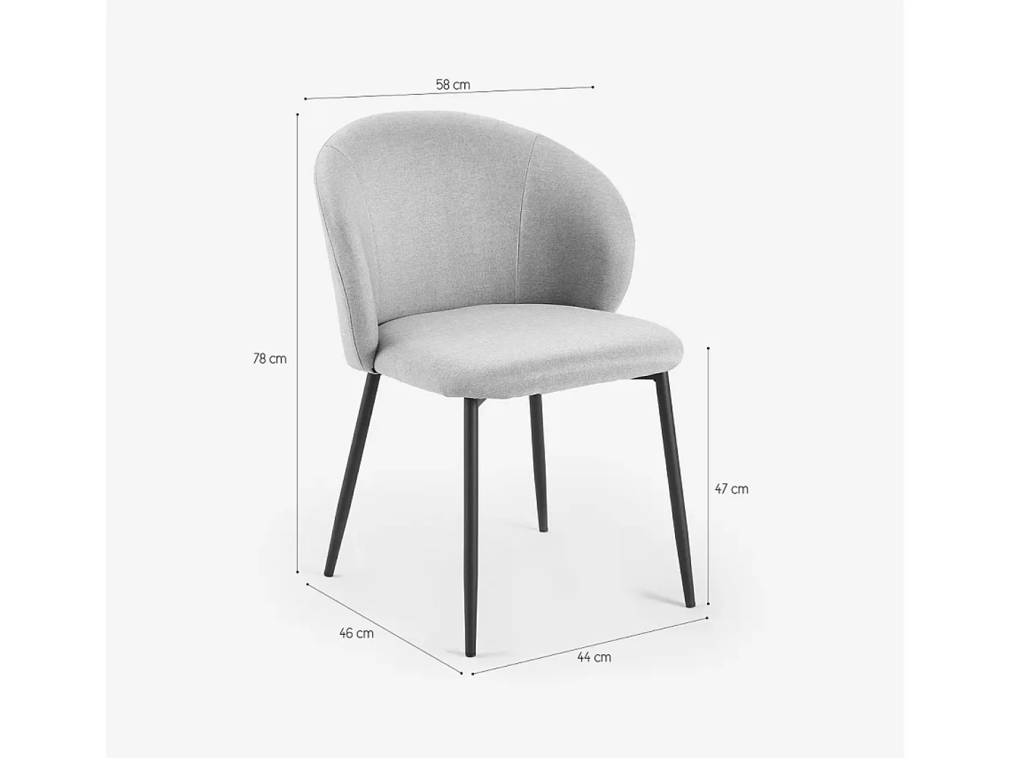 Silla moderna para comedor y cocina de diseño en tela Kadim - Blanco