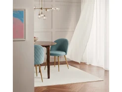 Silla moderna terciopelo cocina comedor sala patas doradas Bert - Azul