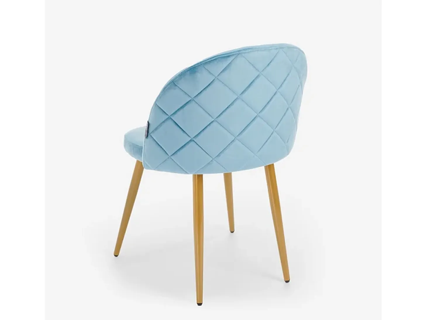 Silla moderna terciopelo cocina comedor sala patas doradas Bert - Azul