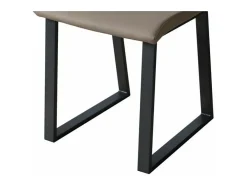 Silla moderna Tiroz de piel sintética y patas de metal antracita-Color Marrón claro