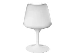 Silla moderna Tulipa blanca con cojín de polipiel blanco-Color Blanco