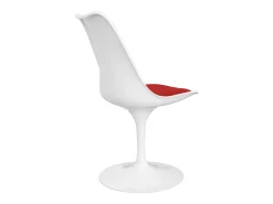 Silla moderna Tulipa blanca con cojín de polipiel blanco-Color Blanco