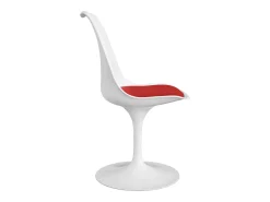 Silla moderna Tulipa blanca con cojín de polipiel blanco-Color Blanco