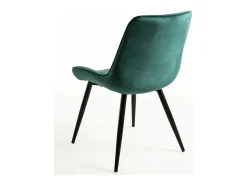 Silla Nalia de terciopelo verde y acero negro - Juego de 2