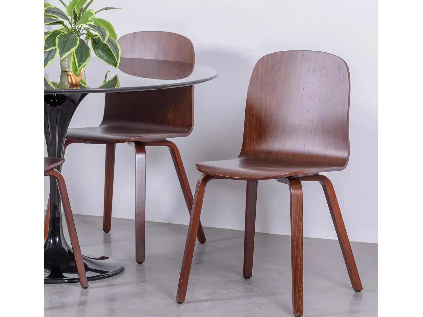 Silla nórdica de diseño en madera de nogal - Hut - Nogal