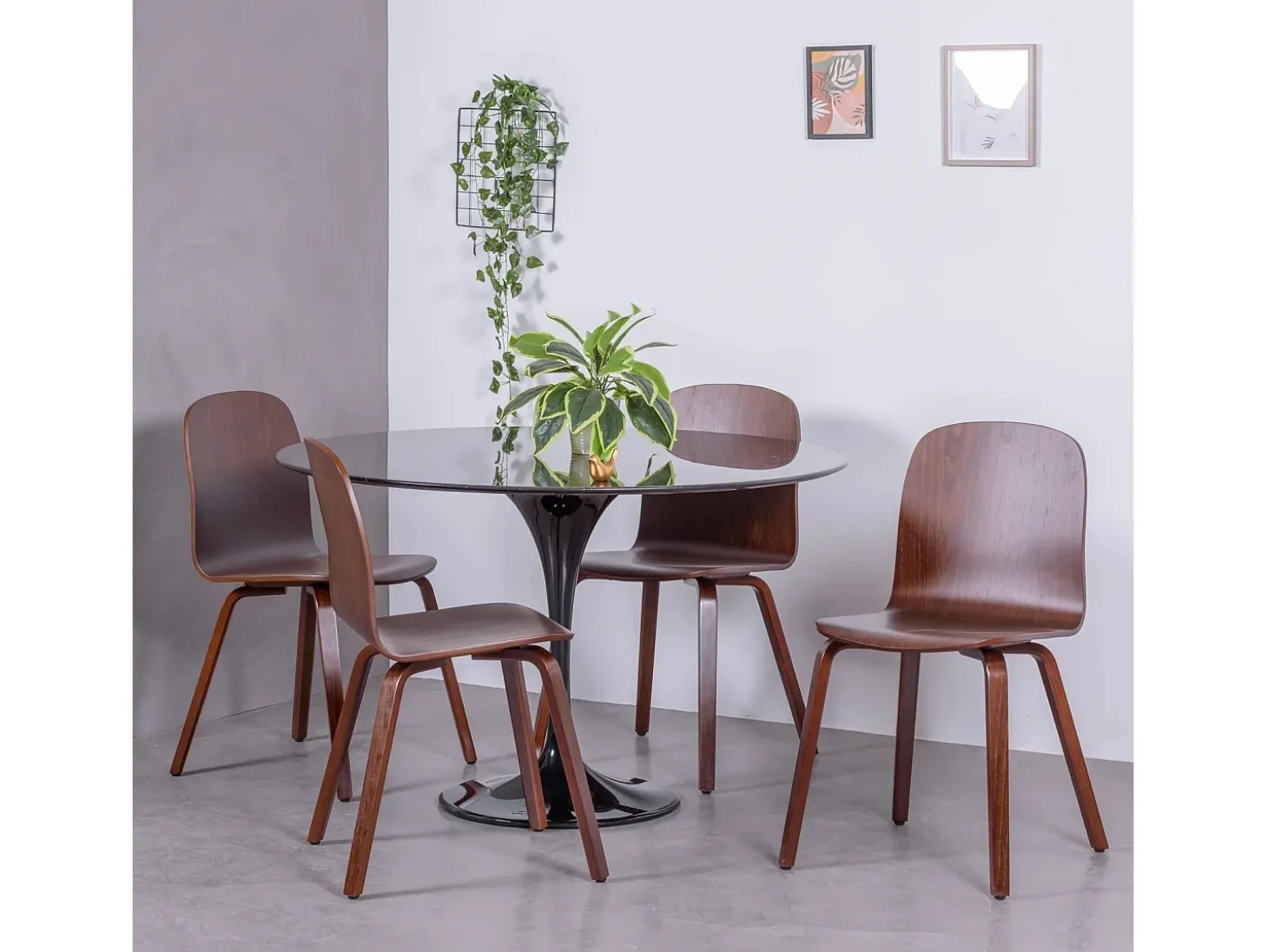 Silla nórdica de diseño en madera de nogal - Hut - Nogal