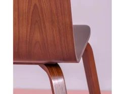 Silla nórdica de diseño en madera de nogal - Hut - Nogal