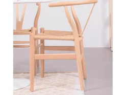 Silla nórdica en madera de haya natural y cuerda ecológica - Wish - Haya natural