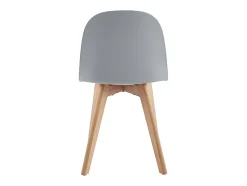 Silla nórdica natural y gris con cojín de asiento símil piel Dekan