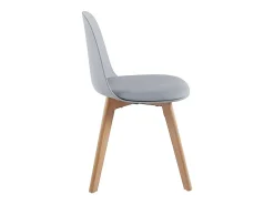Silla nórdica natural y gris con cojín de asiento símil piel Dekan