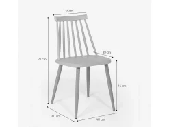 Silla para cocina comedor de polipropileno estilo clásico Toutou - Gris Oscuro