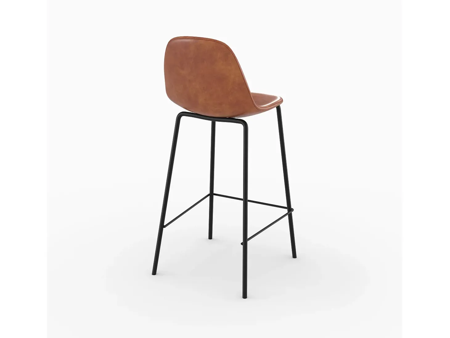 Silla para isla central en cuero sintético camel 65 cm - Henrik