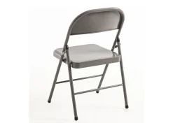Silla plegable Taly de metal gris brillante - Juego de 2