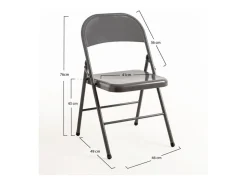 Silla plegable Taly de metal gris brillante - Juego de 2