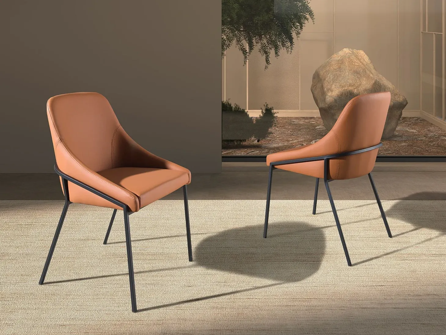 Silla polipiel naranja