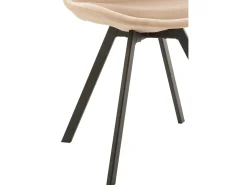 Silla Serano de metal y textil beige L 55 cm