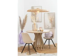 Silla Serano de metal y textil beige L 55 cm