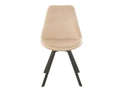 Silla Serano de metal y textil beige L 55 cm