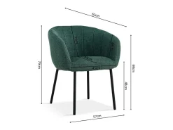 Silla SEVILLA Tela Verde, dimensiones H79 x L57 x P62, ideal para tu cocina o comedor.