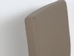 Silla Sofy moderna de piel sintética y patas de metal antracita-Color Marrón claro