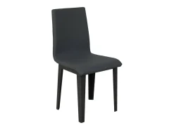 Silla Sofy moderna de piel sintética y patas de metal antracita-Color Marrón claro