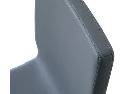 Silla Sofy moderna de piel sintética y patas de metal antracita-Color Gris antracita