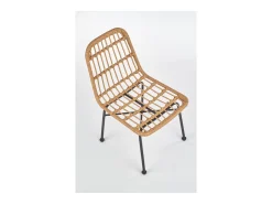 Silla SOLO de ratán sintético con patas de acero negro