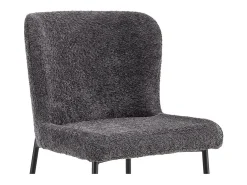 Silla tapizada en Bouclé para comedor en color Gris Oscuro. Colección LISE