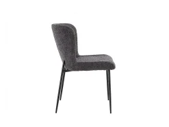 Silla tapizada en Bouclé para comedor en color Gris Oscuro. Colección LISE