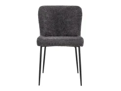 Silla tapizada en Bouclé para comedor en color Gris Oscuro. Colección LISE