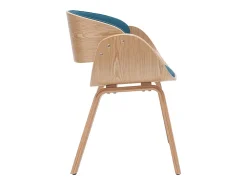 Silla tejido azul petróleo y madera clara BENT